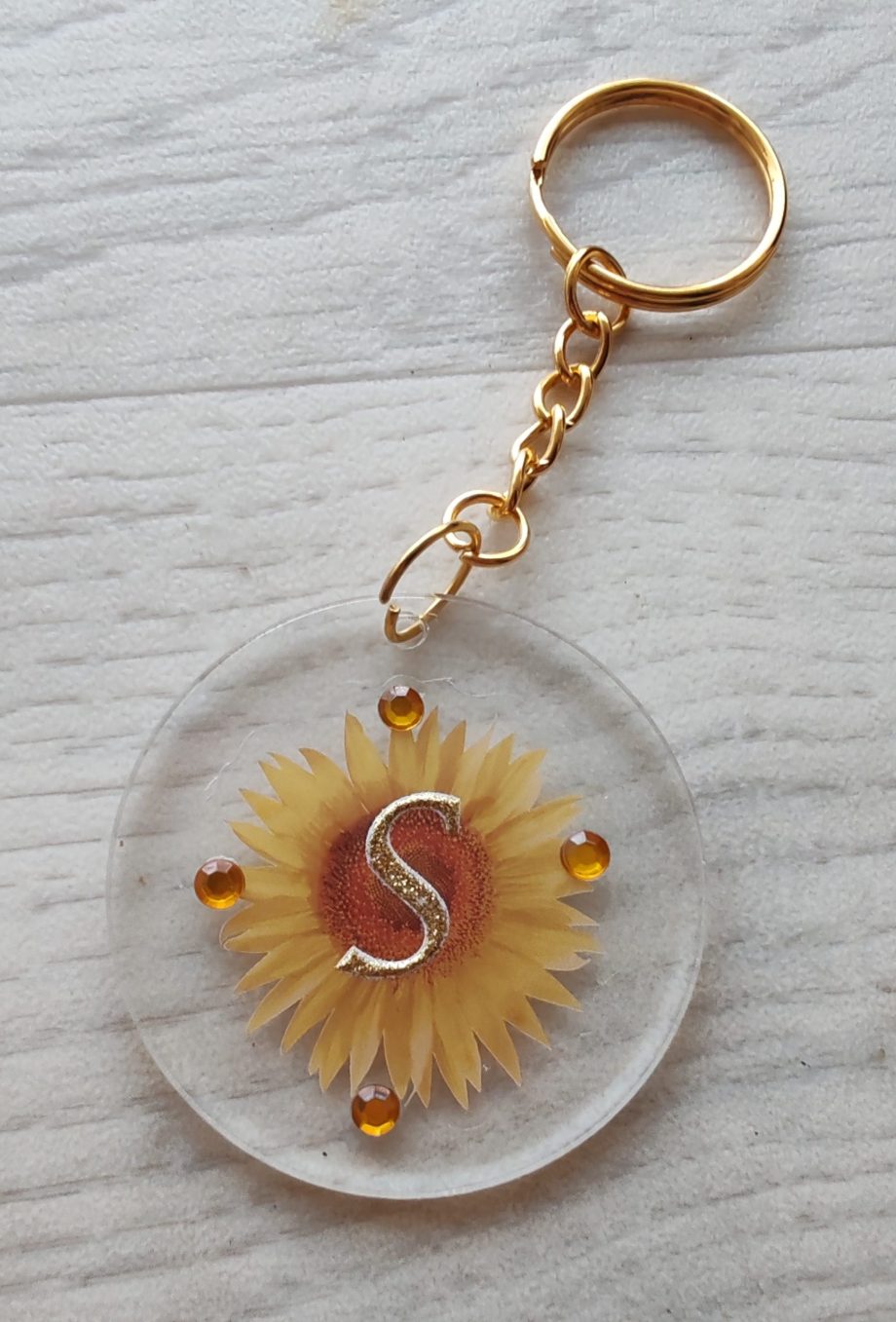 Floral Initial S Keychain - Image 2